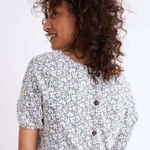 MADEWELL Floral Jacquard Button-Back Top